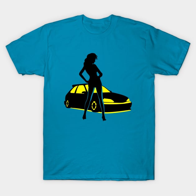 Car Tuning Girl (Coupe) T-Shirt by GetTheCar